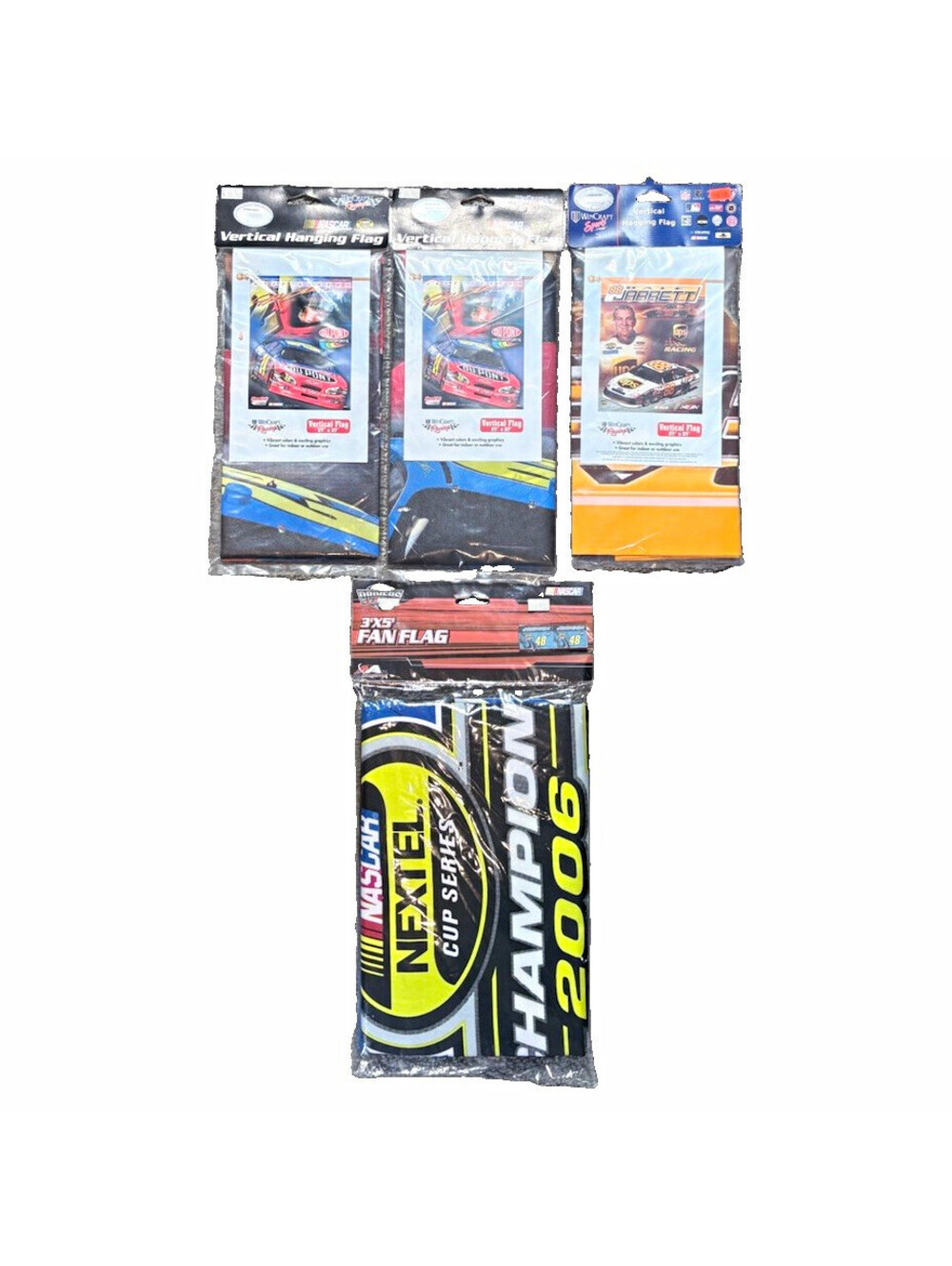 NASCAR Flag Lot (4) Jimmie Johnson 2006 Champ 3x5 Jeff Gordon DuPont Dale Jarret